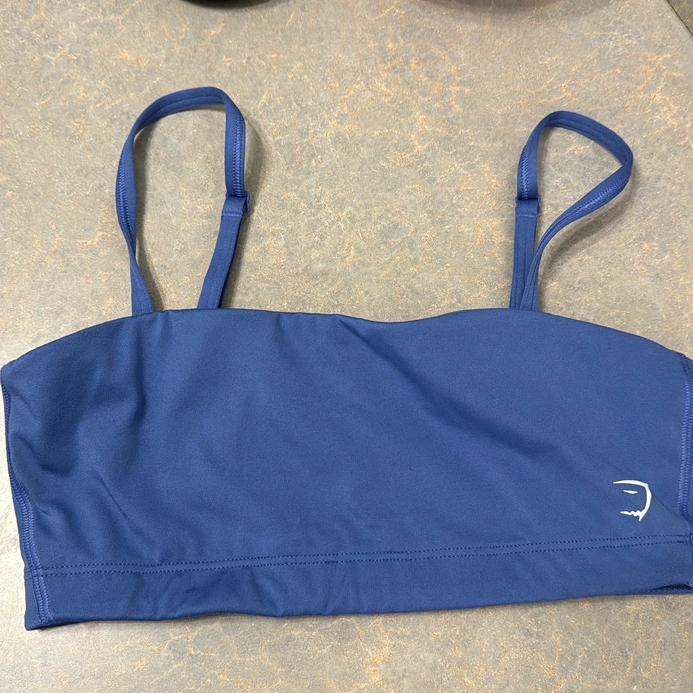 Gymshark blue bandeau sports bra size small
